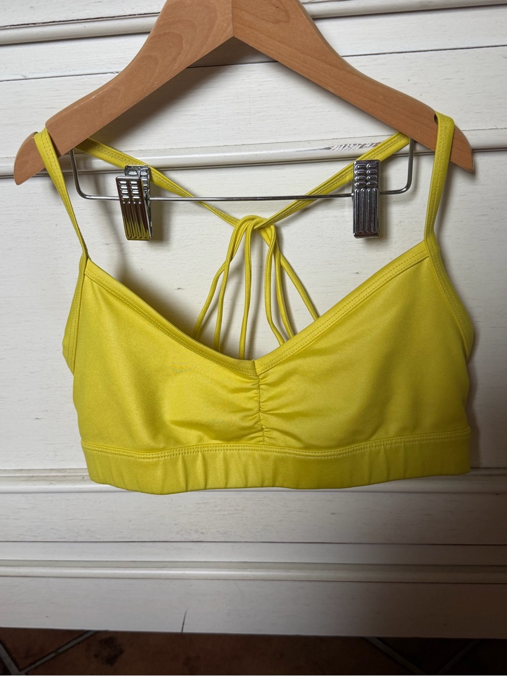 ALO Yoga Yellow Strappy Sports Bra
